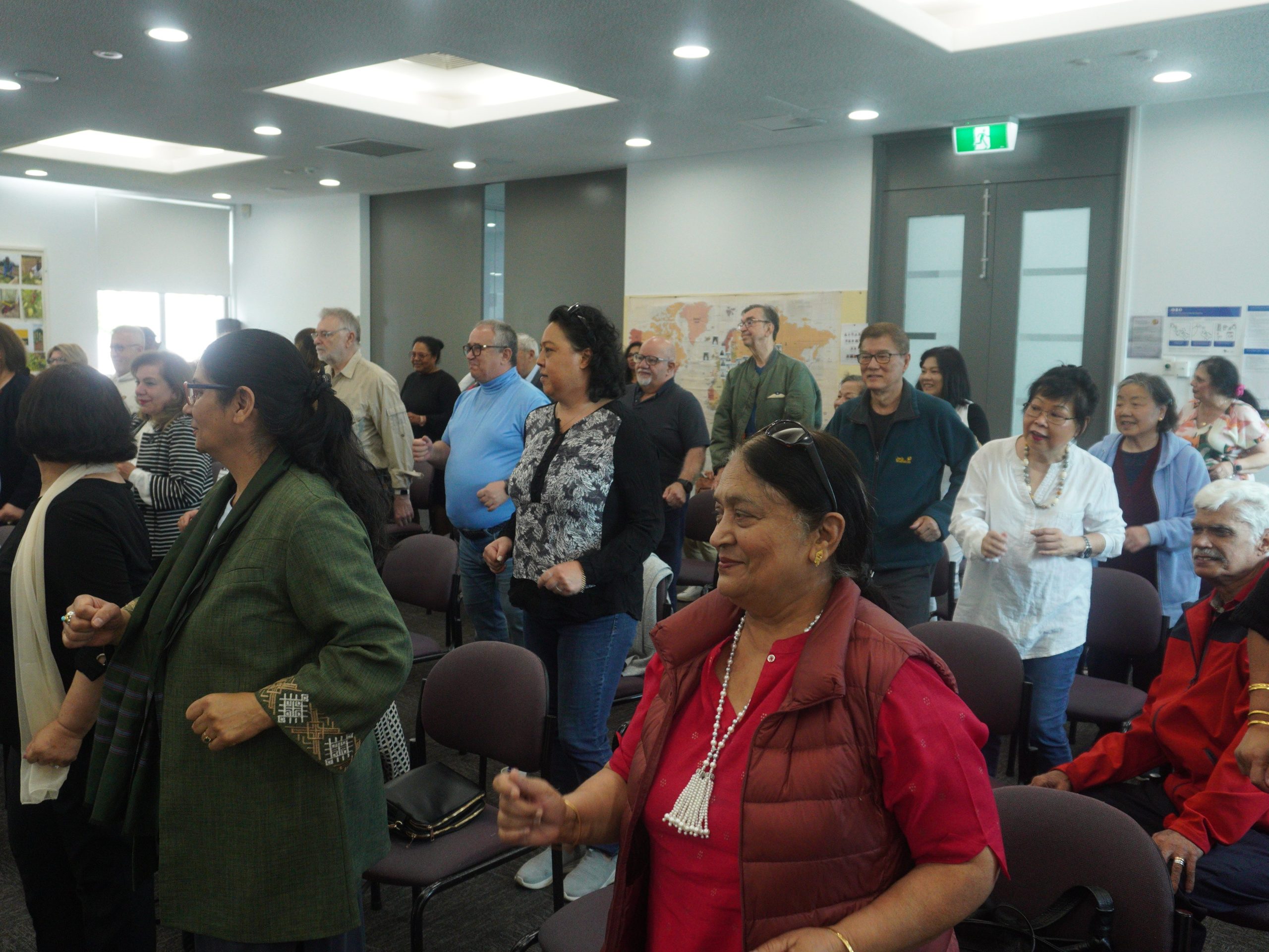 Group of carers dancing together