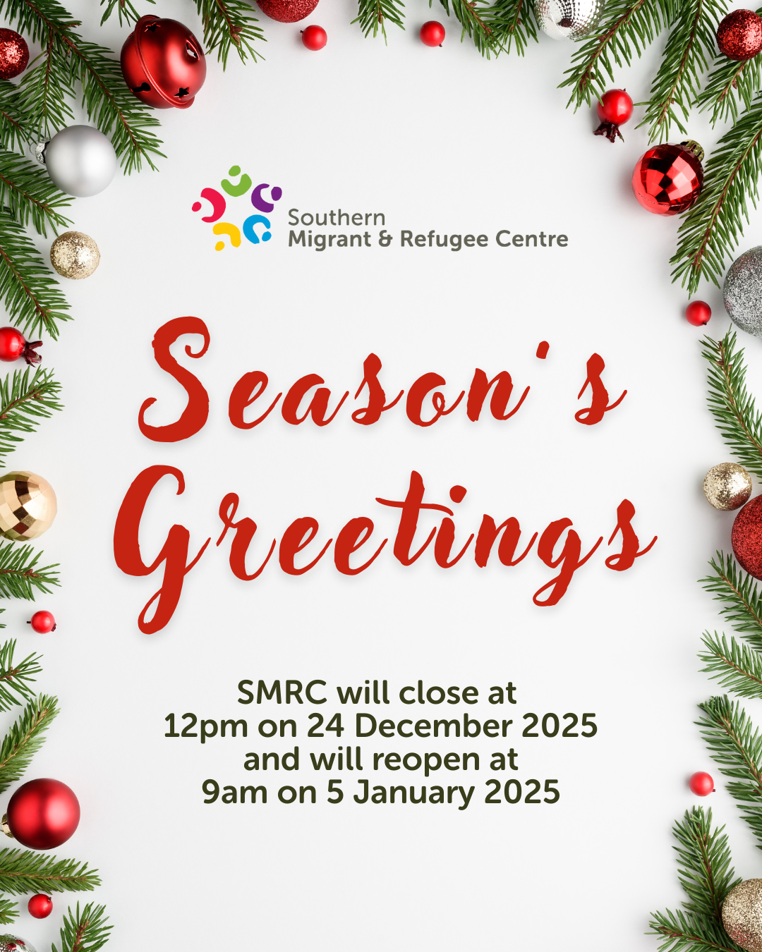 Holiday Closure Period